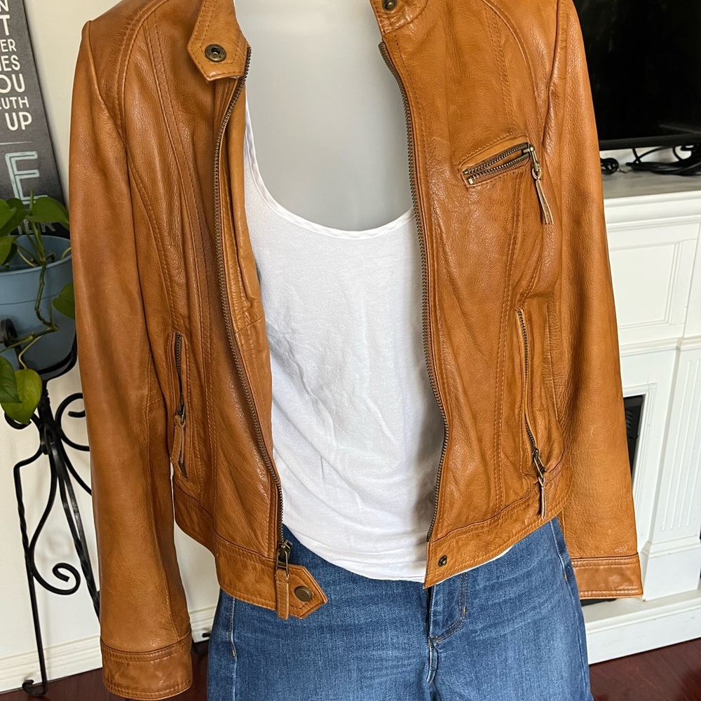 Women's Tan Leather Jacket